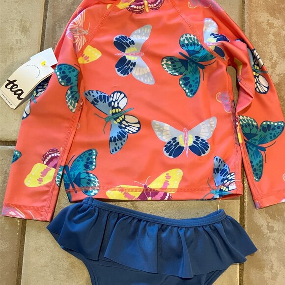 NWT Tea brand swim suit set with rash guard size 18-24 mo - Picture 1 of 5